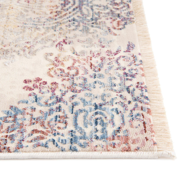 Ivory 7' 10 x 9' 8 Deepa Rectangle Area Rug 100% Polyester Colorful Modern Contemporary Carpet for Home Decorating Living, Dining, Office & Bedrooms for Sale at Rug Engine