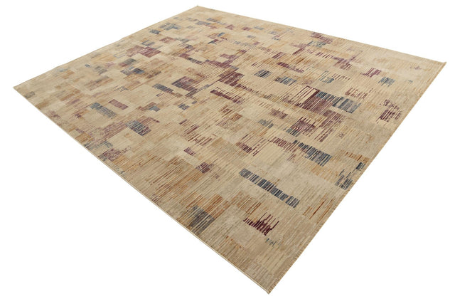 Ivory 7' 10 x 9' 8 Deepa Rectangle Area Rug 100% Polyester Colorful Modern Contemporary Carpet for Home Decorating Living, Dining, Office & Bedrooms for Sale at Rug Engine