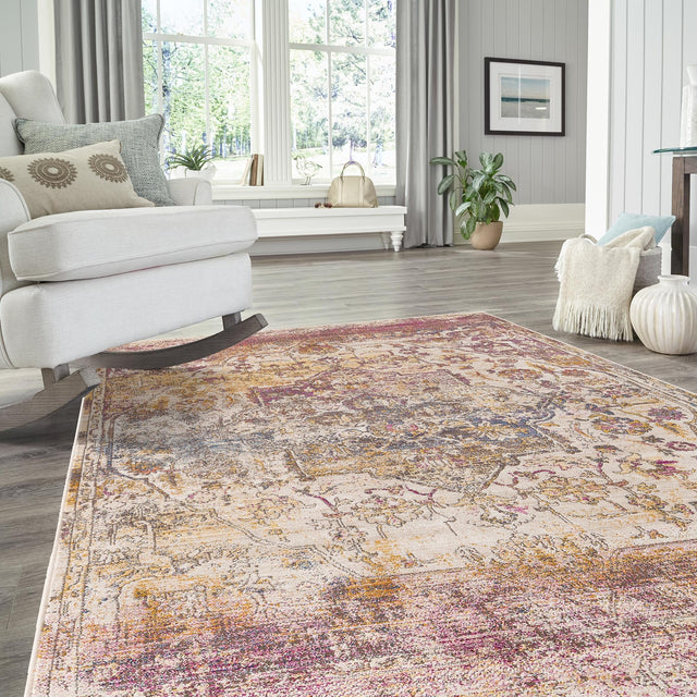 Multicolor 4' x 5' 10 Deepa Rectangle Area Rug 100% Polyester Colorful Modern Contemporary Carpet for Home Decorating Living, Dining, Office & Bedrooms for Sale at Rug Engine