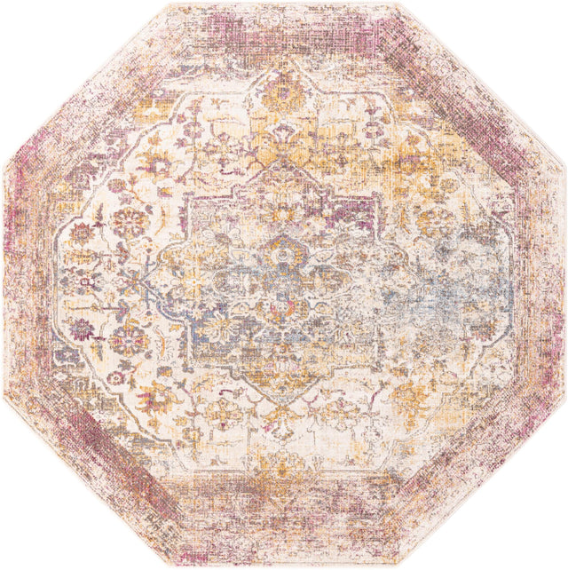 Multicolor 7' 10 x 7' 10 Deepa Octagon Area Rug 100% Polyester Colorful Modern Contemporary Carpet for Home Decorating Living, Dining, Office & Bedrooms for Sale at Rug Engine