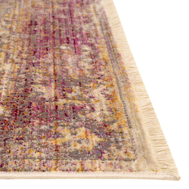 Multicolor 2' 6 x 12' Deepa Runner Area Rug 100% Polyester Colorful Modern Contemporary Carpet for Home Decorating Living, Dining, Office & Bedrooms for Sale at Rug Engine