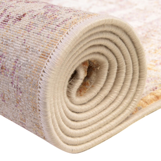 Yellow 7' 10 x 9' 8 Deepa Rectangle Area Rug 100% Polyester Colorful Modern Contemporary Carpet for Home Decorating Living, Dining, Office & Bedrooms for Sale at Rug Engine