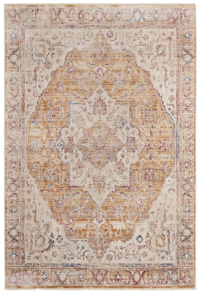 Yellow 5' 3 x 7' 9 Deepa Rectangle Area Rug 100% Polyester Colorful Modern Contemporary Carpet for Home Decorating Living, Dining, Office & Bedrooms for Sale at Rug Engine