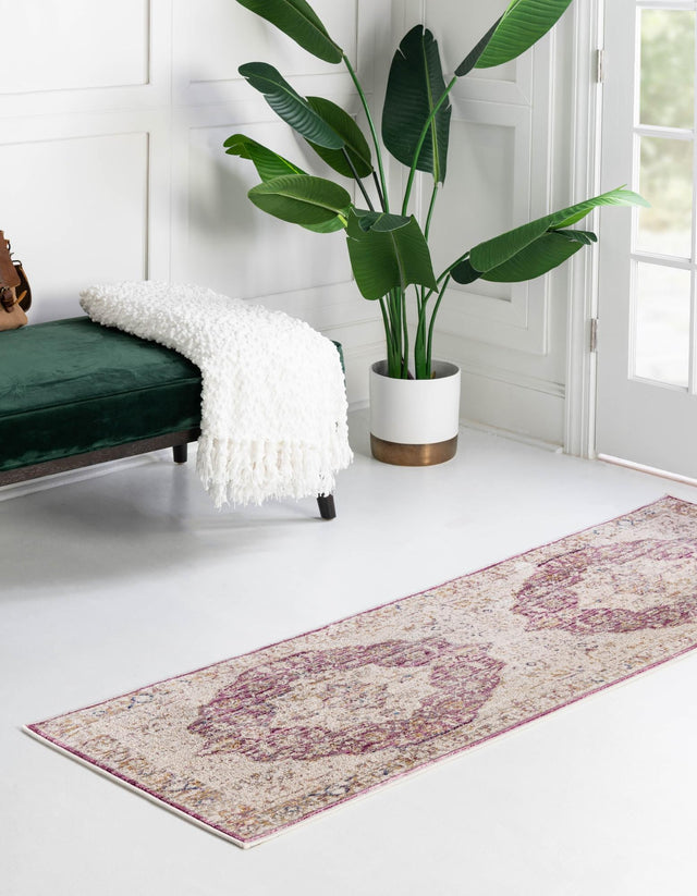 Lavender 2' x 6' Deepa Runner Area Rug 100% Polyester Colorful Modern Contemporary Carpet for Home Decorating Living, Dining, Office & Bedrooms for Sale at Rug Engine