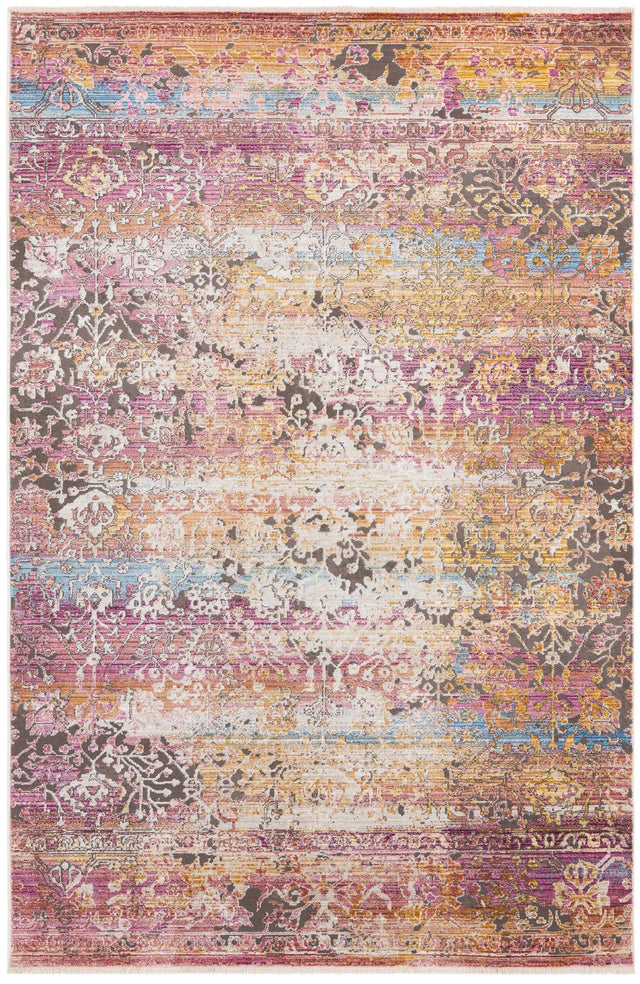 Multicolor 5' 3 x 7' 9 Deepa Rectangle Area Rug 100% Polyester Colorful Modern Contemporary Carpet for Home Decorating Living, Dining, Office & Bedrooms for Sale at Rug Engine