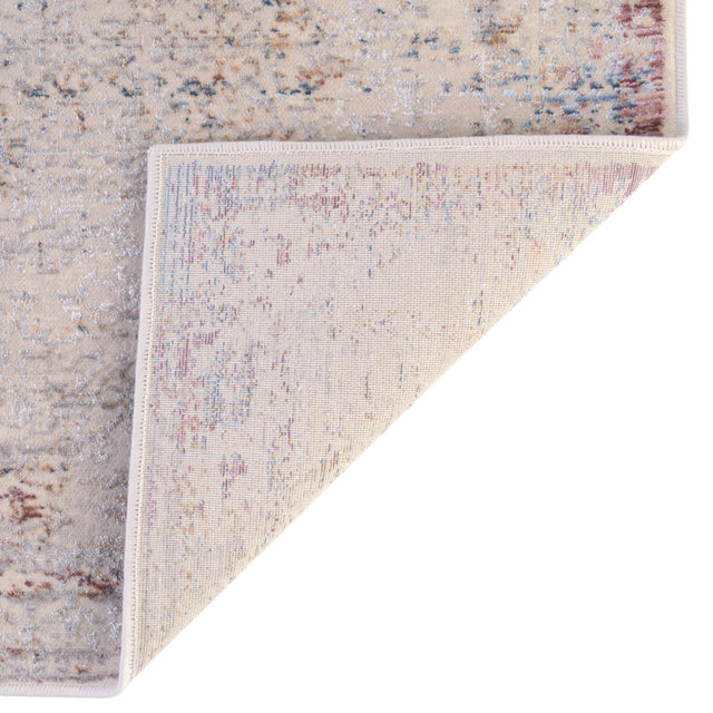 Ivory 2' 6 x 12' Deepa Runner Area Rug 100% Polyester Colorful Modern Contemporary Carpet for Home Decorating Living, Dining, Office & Bedrooms for Sale at Rug Engine