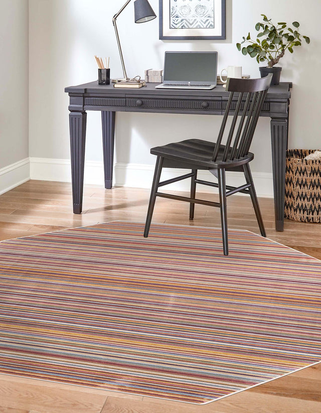 Multicolor 7' 10 x 7' 10 Deepa Octagon Area Rug 100% Polyester Colorful Modern Contemporary Carpet for Home Decorating Living, Dining, Office & Bedrooms for Sale at Rug Engine