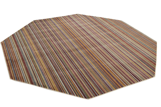 Multicolor 7' 10 x 7' 10 Deepa Octagon Area Rug 100% Polyester Colorful Modern Contemporary Carpet for Home Decorating Living, Dining, Office & Bedrooms for Sale at Rug Engine