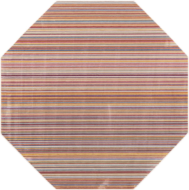 Multicolor 7' 10 x 7' 10 Deepa Octagon Area Rug 100% Polyester Colorful Modern Contemporary Carpet for Home Decorating Living, Dining, Office & Bedrooms for Sale at Rug Engine