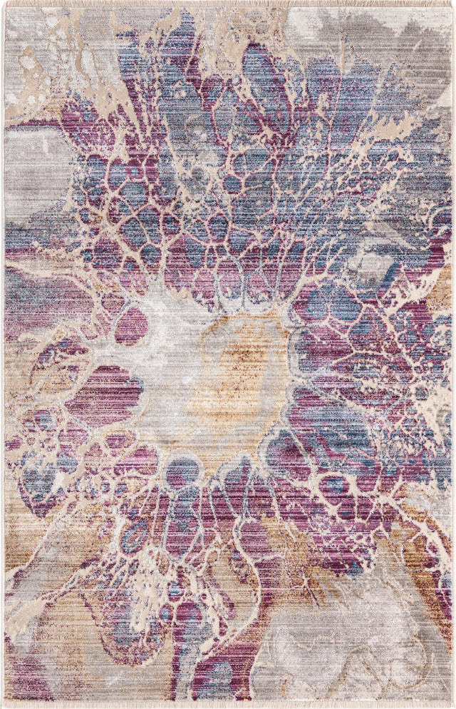 Multicolor 3' 3 x 5' Deepa Rectangle Area Rug 100% Polyester Colorful Modern Contemporary Carpet for Home Decorating Living, Dining, Office & Bedrooms for Sale at Rug Engine