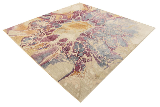 Multicolor 7' 10 x 7' 10 Deepa Square Area Rug 100% Polyester Colorful Modern Contemporary Carpet for Home Decorating Living, Dining, Office & Bedrooms for Sale at Rug Engine
