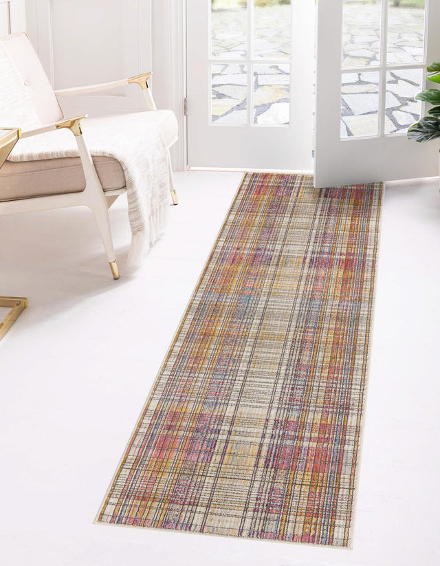 Multicolor 2' x 6' Deepa Runner Area Rug 100% Polyester Colorful Modern Contemporary Carpet for Home Decorating Living, Dining, Office & Bedrooms for Sale at Rug Engine