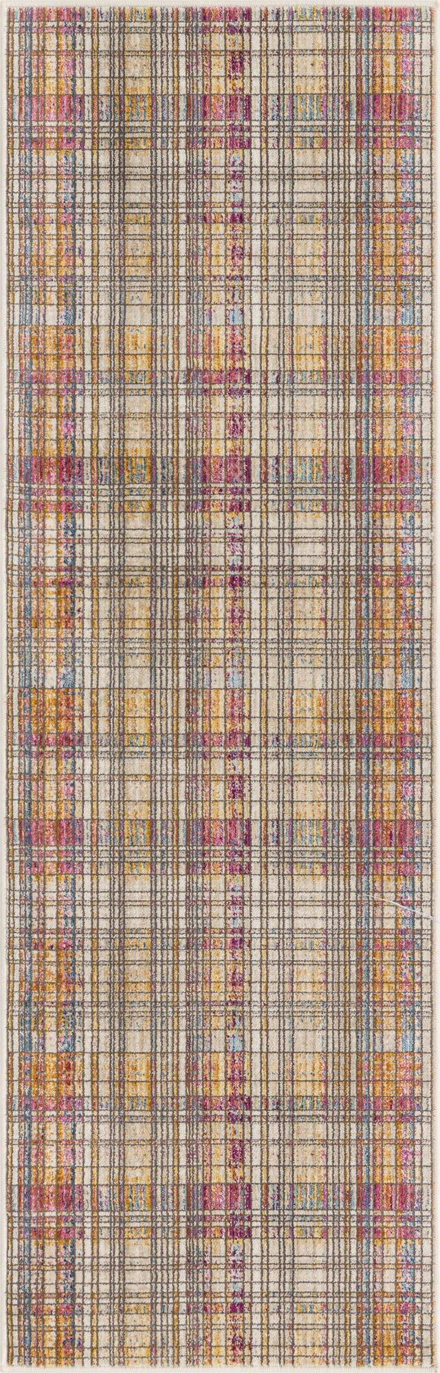 Multicolor 2' x 6' Deepa Runner Area Rug 100% Polyester Colorful Modern Contemporary Carpet for Home Decorating Living, Dining, Office & Bedrooms for Sale at Rug Engine