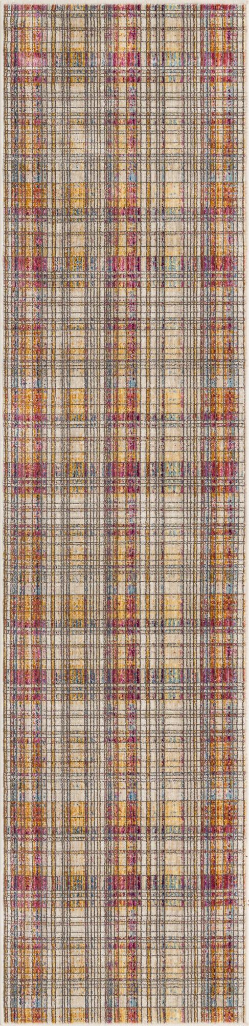 Multicolor 2' x 8' Deepa Runner Area Rug 100% Polyester Colorful Modern Contemporary Carpet for Home Decorating Living, Dining, Office & Bedrooms for Sale at Rug Engine