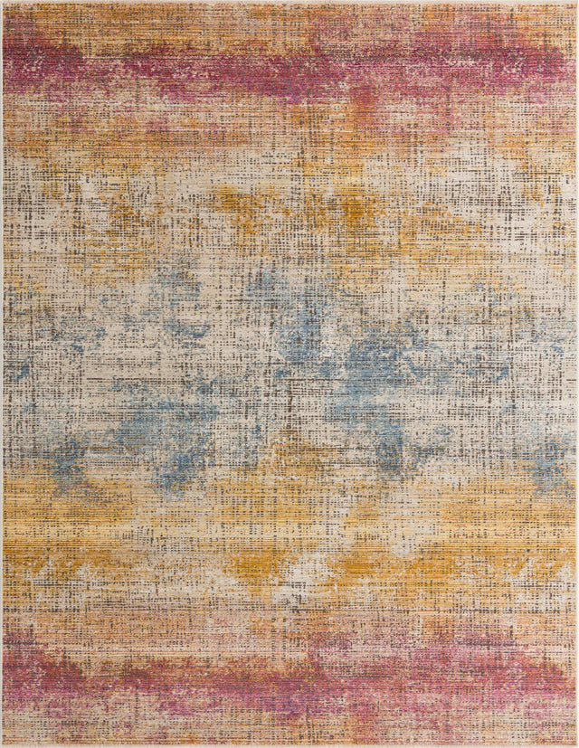 Multicolor 9' x 11' 7 Deepa Rectangle Area Rug 100% Polyester Colorful Modern Contemporary Carpet for Home Decorating Living, Dining, Office & Bedrooms for Sale at Rug Engine