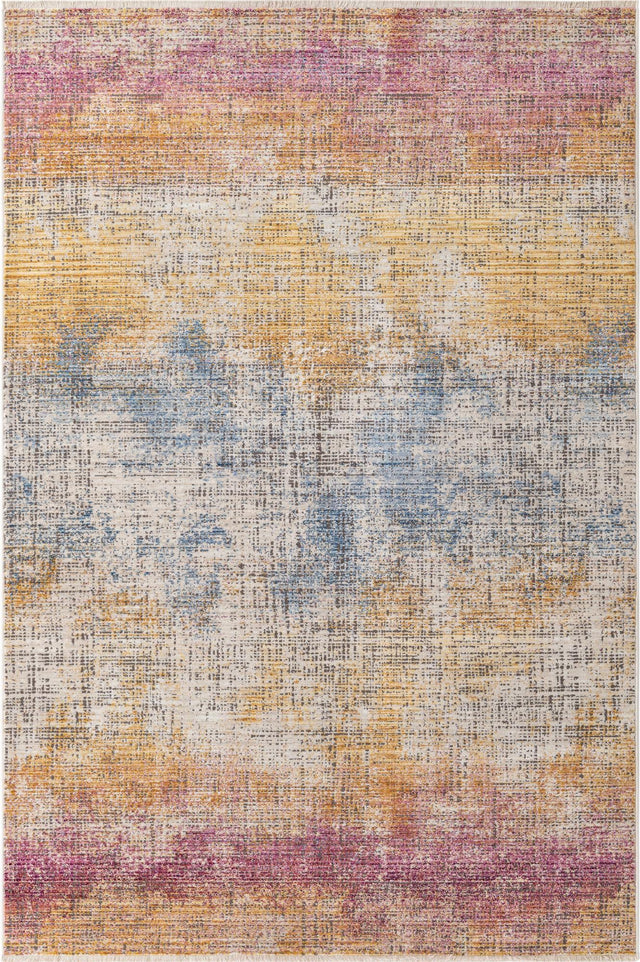 Multicolor 5' 3 x 7' 9 Deepa Rectangle Area Rug 100% Polyester Colorful Modern Contemporary Carpet for Home Decorating Living, Dining, Office & Bedrooms for Sale at Rug Engine