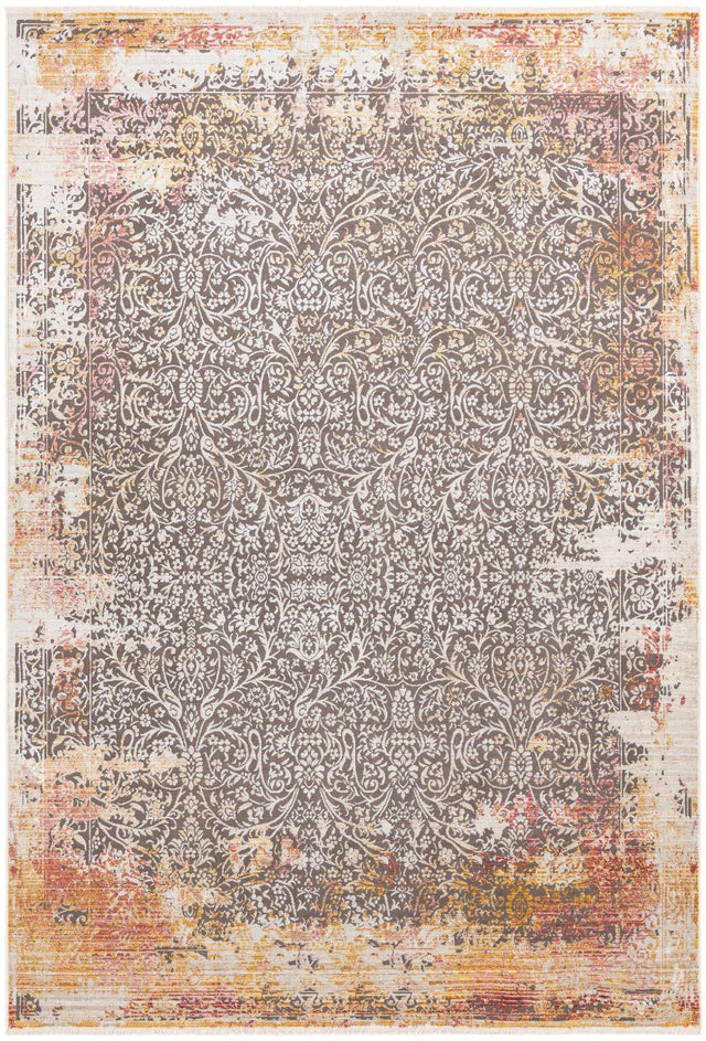 Gray 6' x 8' 9 Deepa Rectangle Area Rug 100% Polyester Colorful Modern Contemporary Carpet for Home Decorating Living, Dining, Office & Bedrooms for Sale at Rug Engine