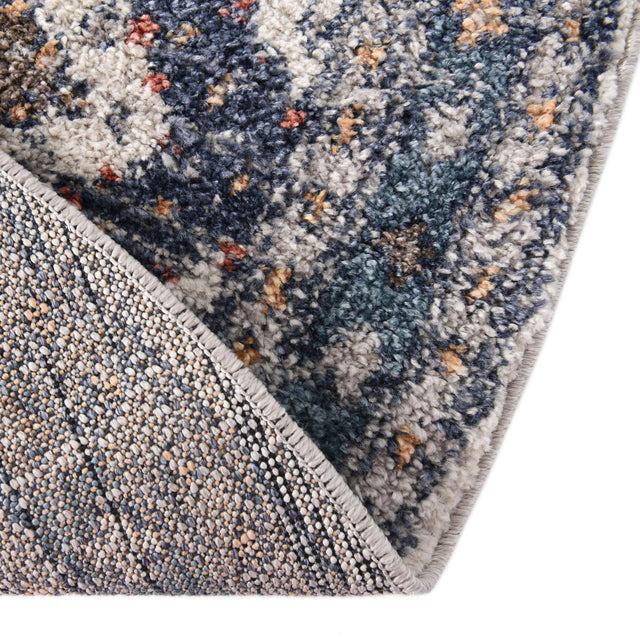 Blue 7' x 7' Aramis Round Area Rug Polypropylene With Cotton Backing Easy Clean Living Room Bedroom Dining Office Carpet for Sale at Rug Engine