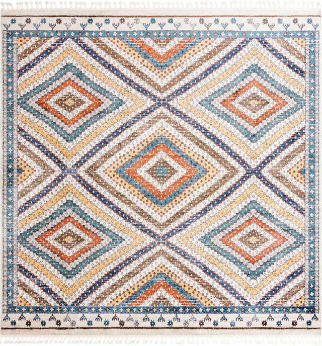 Blue 12' x 12' Aramis Square Area Rug Polypropylene With Cotton Backing Easy Clean Living Room Bedroom Dining Office Carpet for Sale at Rug Engine
