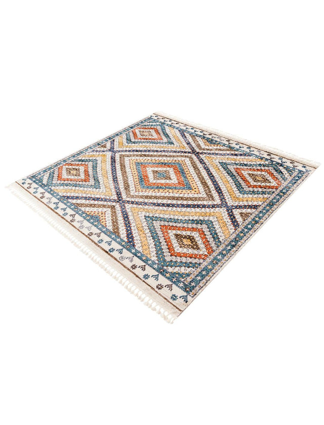 Blue 10' x 10' Aramis Square Area Rug Polypropylene With Cotton Backing Easy Clean Living Room Bedroom Dining Office Carpet for Sale at Rug Engine