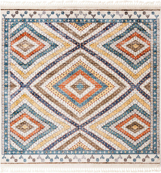 Blue 10' x 10' Aramis Square Area Rug Polypropylene With Cotton Backing Easy Clean Living Room Bedroom Dining Office Carpet for Sale at Rug Engine