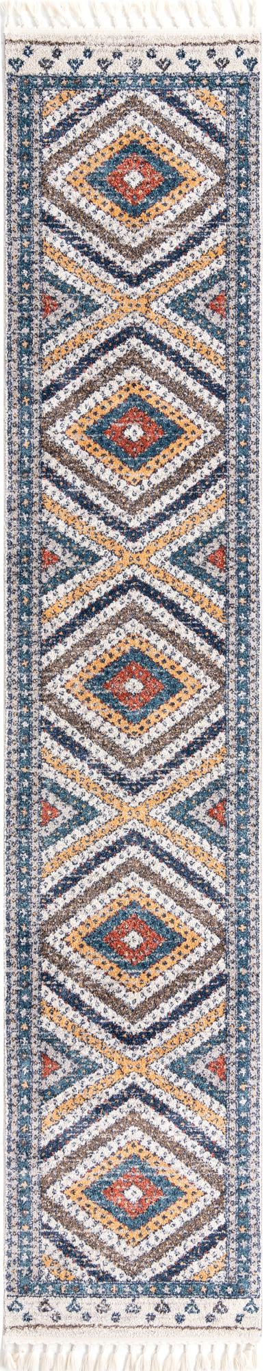 Blue 2' 7 x 13' Aramis Runner Area Rug Polypropylene With Cotton Backing Easy Clean Living Room Bedroom Dining Office Carpet for Sale at Rug Engine