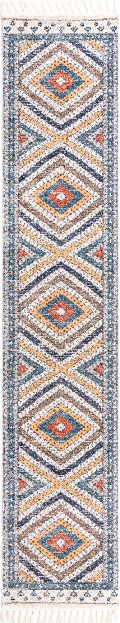 Blue 2' 7 x 13' Aramis Runner Area Rug Polypropylene With Cotton Backing Easy Clean Living Room Bedroom Dining Office Carpet for Sale at Rug Engine