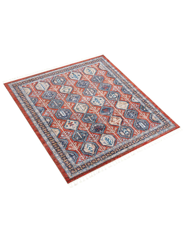 Rust Red 7' 10 x 10' Aramis Rectangle Area Rug Polypropylene With Cotton Backing Easy Clean Living Room Bedroom Dining Office Carpet for Sale at Rug Engine