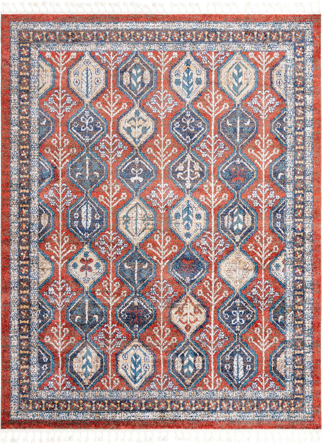 Rust Red 7' 10 x 10' Aramis Rectangle Area Rug Polypropylene With Cotton Backing Easy Clean Living Room Bedroom Dining Office Carpet for Sale at Rug Engine