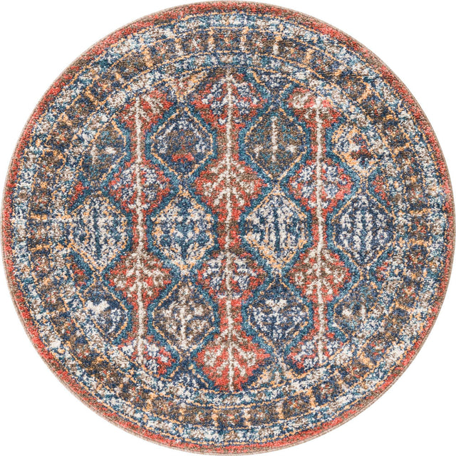 Rust Red 3' 3 x 3' 3 Aramis Round Area Rug Polypropylene With Cotton Backing Easy Clean Living Room Bedroom Dining Office Carpet for Sale at Rug Engine