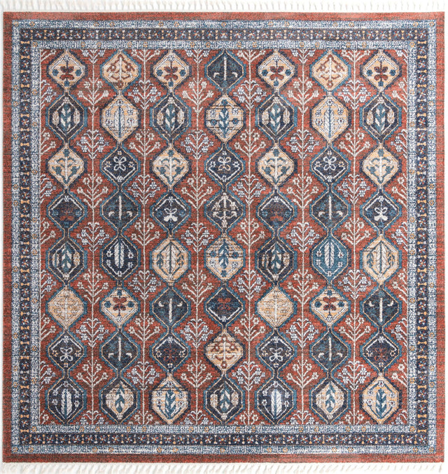 Rust Red 12' x 12' Aramis Square Area Rug Polypropylene With Cotton Backing Easy Clean Living Room Bedroom Dining Office Carpet for Sale at Rug Engine