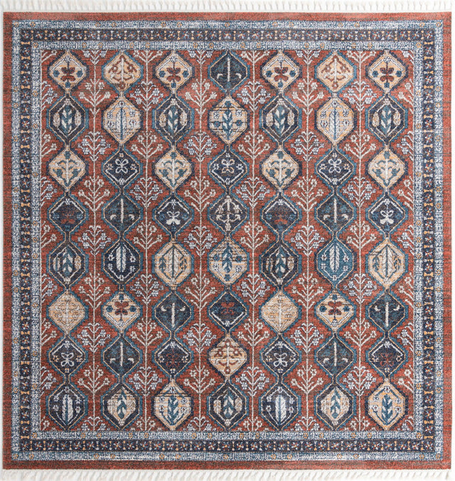 Rust Red 12' x 12' Aramis Square Area Rug Polypropylene With Cotton Backing Easy Clean Living Room Bedroom Dining Office Carpet for Sale at Rug Engine