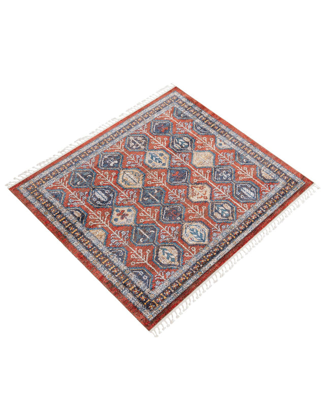 Rust Red 8' x 8' Aramis Square Area Rug Polypropylene With Cotton Backing Easy Clean Living Room Bedroom Dining Office Carpet for Sale at Rug Engine