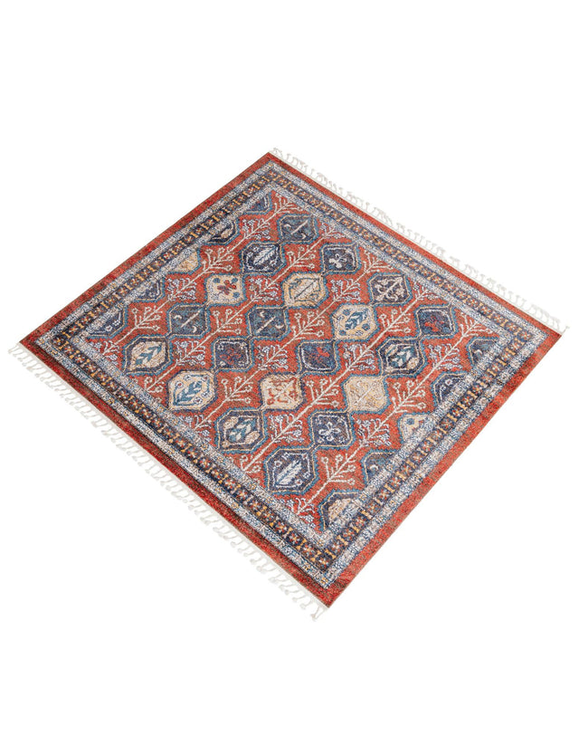 Rust Red 8' x 8' Aramis Square Area Rug Polypropylene With Cotton Backing Easy Clean Living Room Bedroom Dining Office Carpet for Sale at Rug Engine