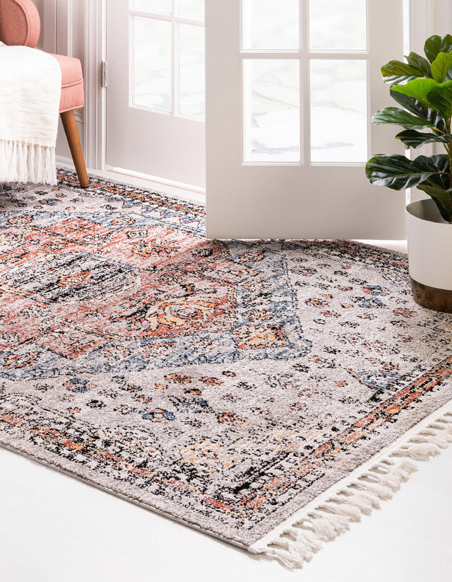 Gray 6' x 9' Aramis Rectangle Area Rug Polypropylene With Cotton Backing Easy Clean Living Room Bedroom Dining Office Carpet for Sale at Rug Engine