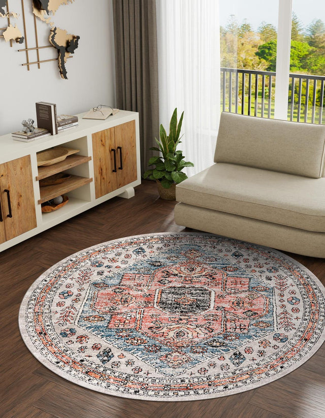 Gray 10' x 10' Aramis Round Area Rug Polypropylene With Cotton Backing Easy Clean Living Room Bedroom Dining Office Carpet for Sale at Rug Engine