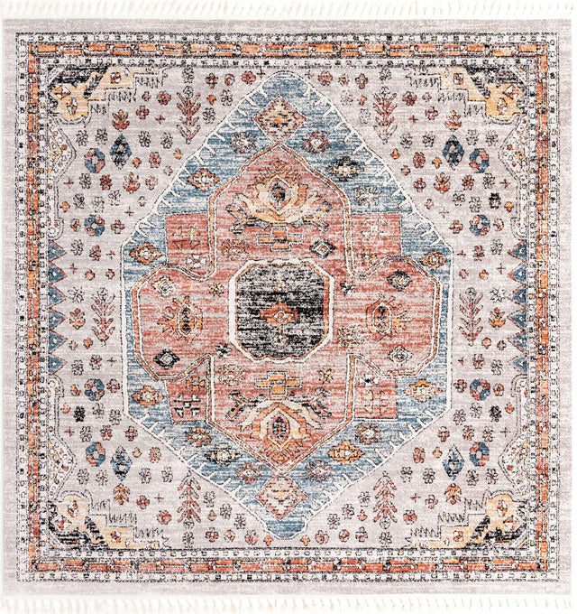Gray 10' x 10' Aramis Square Area Rug Polypropylene With Cotton Backing Easy Clean Living Room Bedroom Dining Office Carpet for Sale at Rug Engine
