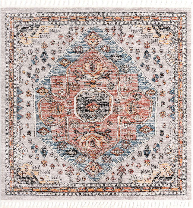 Gray 7' 10 x 7' 10 Aramis Square Area Rug Polypropylene With Cotton Backing Easy Clean Living Room Bedroom Dining Office Carpet for Sale at Rug Engine