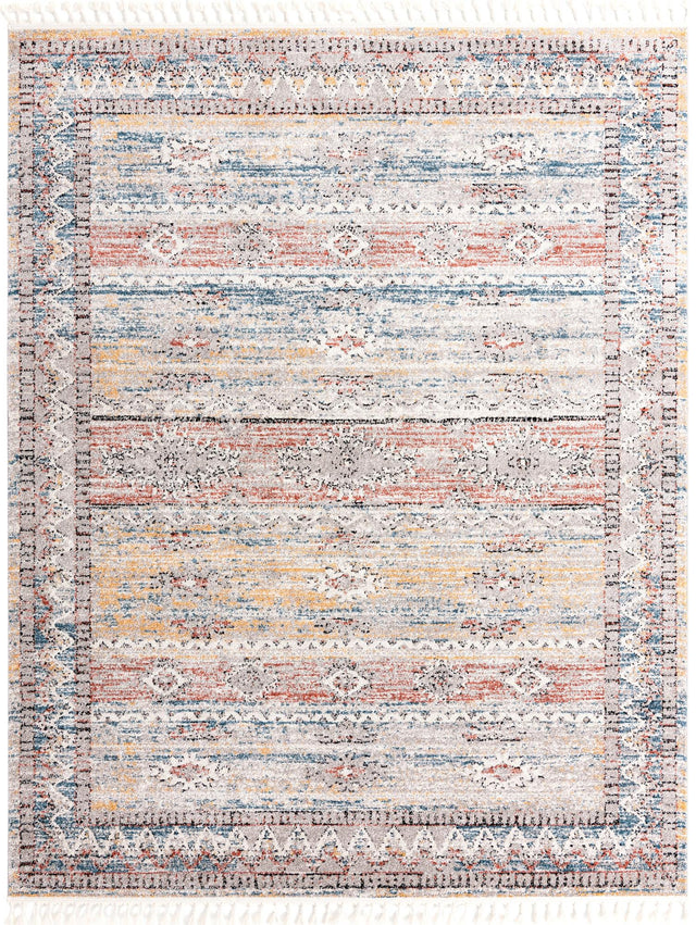 Multicolor 8' x 10' Aramis Rectangle Area Rug Polypropylene With Cotton Backing Easy Clean Living Room Bedroom Dining Office Carpet for Sale at Rug Engine