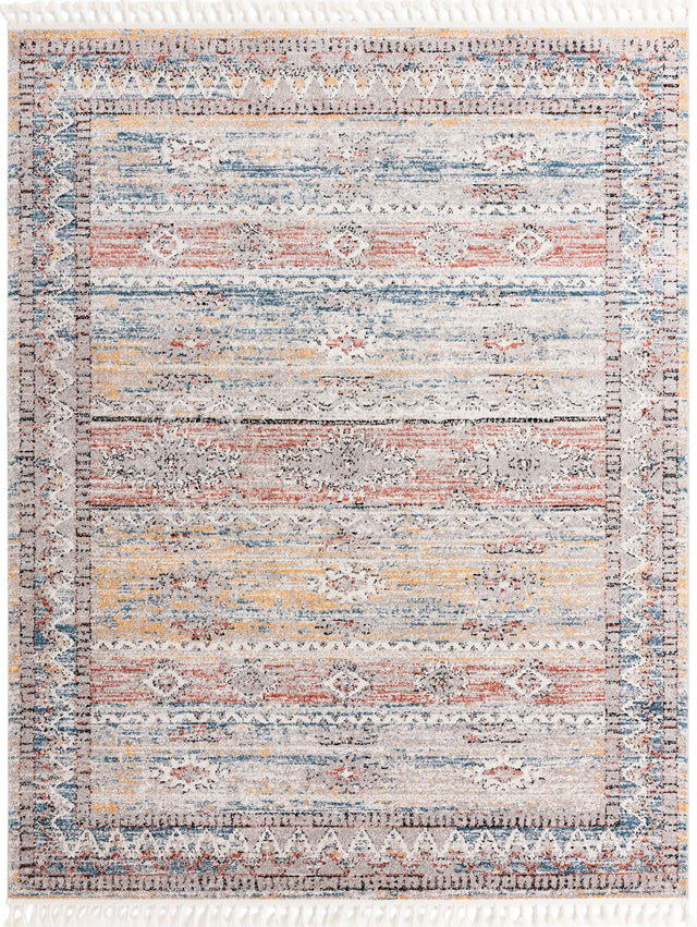 Multicolor 8' x 10' Aramis Rectangle Area Rug Polypropylene With Cotton Backing Easy Clean Living Room Bedroom Dining Office Carpet for Sale at Rug Engine