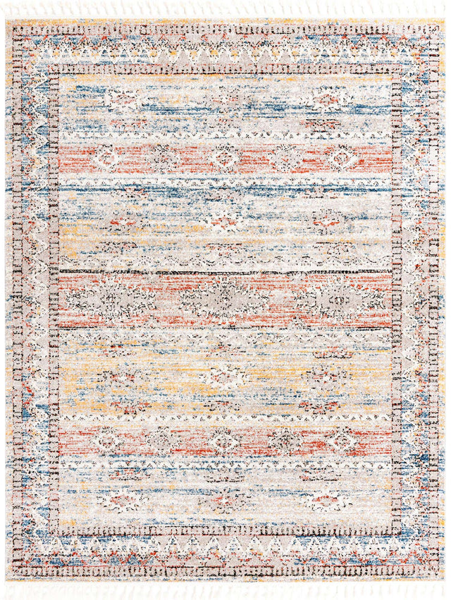 Multicolor 8' x 10' Aramis Rectangle Area Rug Polypropylene With Cotton Backing Easy Clean Living Room Bedroom Dining Office Carpet for Sale at Rug Engine