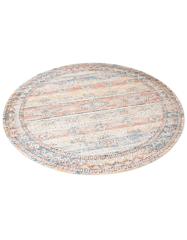 Multicolor 10' x 10' Aramis Round Area Rug Polypropylene With Cotton Backing Easy Clean Living Room Bedroom Dining Office Carpet for Sale at Rug Engine