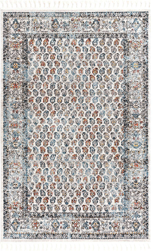 Multicolor 5' 3 x 8' Aramis Rectangle Area Rug Polypropylene With Cotton Backing Easy Clean Living Room Bedroom Dining Office Carpet for Sale at Rug Engine