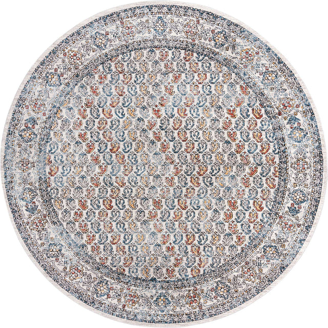 Multicolor 10' x 10' Aramis Round Area Rug Polypropylene With Cotton Backing Easy Clean Living Room Bedroom Dining Office Carpet for Sale at Rug Engine