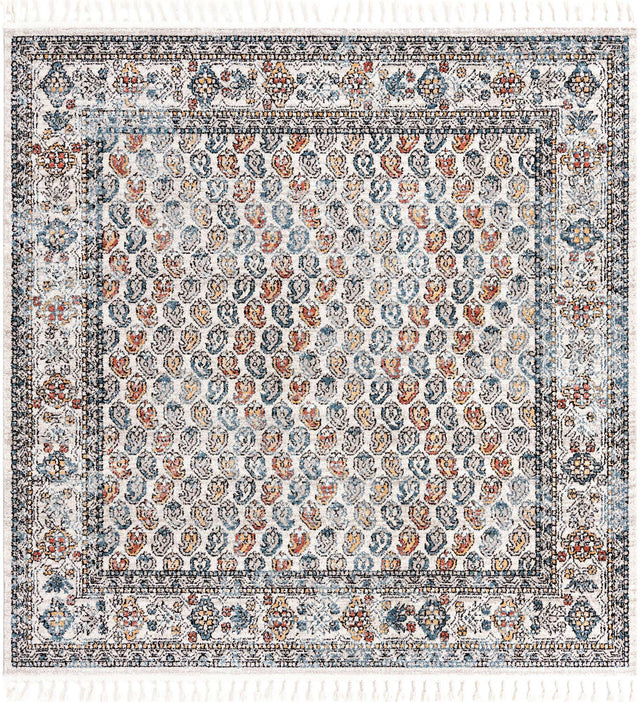 Multicolor 7' 10 x 7' 10 Aramis Square Area Rug Polypropylene With Cotton Backing Easy Clean Living Room Bedroom Dining Office Carpet for Sale at Rug Engine