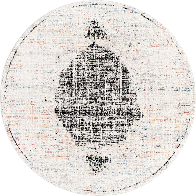 Ivory 7' x 7' Aramis Round Area Rug Polypropylene With Cotton Backing Easy Clean Living Room Bedroom Dining Office Carpet for Sale at Rug Engine