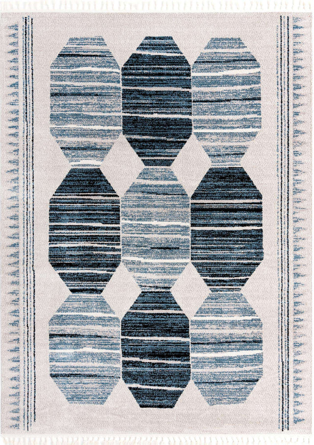 Blue 9' x 12' Aramis Rectangle Area Rug Polypropylene With Cotton Backing Easy Clean Living Room Bedroom Dining Office Carpet for Sale at Rug Engine