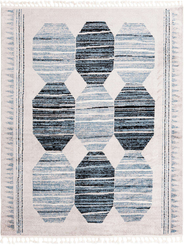 Blue 7' 10 x 10' Aramis Rectangle Area Rug Polypropylene With Cotton Backing Easy Clean Living Room Bedroom Dining Office Carpet for Sale at Rug Engine