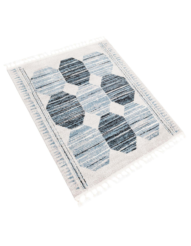 Blue 4' x 6' Aramis Rectangle Area Rug Polypropylene With Cotton Backing Easy Clean Living Room Bedroom Dining Office Carpet for Sale at Rug Engine