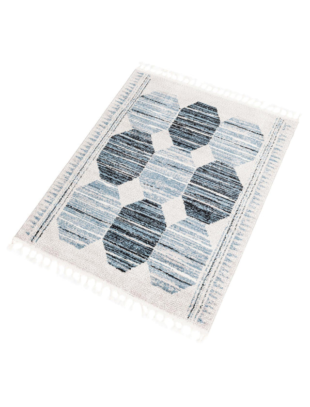 Blue 4' x 6' Aramis Rectangle Area Rug Polypropylene With Cotton Backing Easy Clean Living Room Bedroom Dining Office Carpet for Sale at Rug Engine